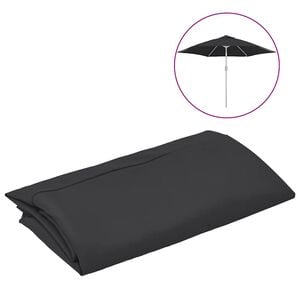 vidaXL Tecido de substitui&ccedil;&atilde;o p/ guarda-sol exterior 300 cm preto