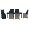 vidaXL Conjunto de Mesa e Cadeiras 7 pcs Cinzeto Rattan de PE