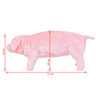 vidaXL Brinquedo de montar porco peluche rosa XXL