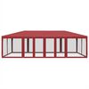 vidaXL Tenda p/ festas c/ 12 paredes laterais malha 8x4m PEAD vermelho