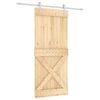 vidaXL Porta Deslizante Natural e Branco 90 x 210 cm