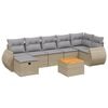 vidaXL 8 pcs conj. sof&aacute;s jardim c/ almofad&otilde;es vime PE bege misturado
