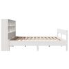 vidaXL Cama com estante sem colch&atilde;o 120x190 cm pinho maci&ccedil;o branco