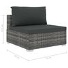 vidaXL 8 pcs conjunto lounge de jardim c/ almofadões vime PE cinzento