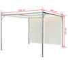 vidaXL P&eacute;rgola com toldo ajust&aacute;vel branco nata, a&ccedil;o, 3 x 3 m