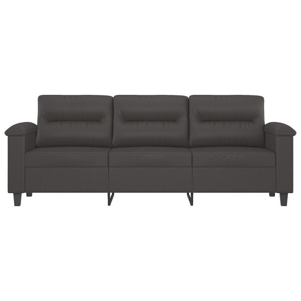 vidaXL Sof&aacute; de 3 lugares 180 cm couro artificial cinza