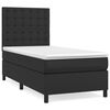 vidaXL Cama com molas/colch&atilde;o 80x200 cm couro artificial preto