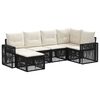vidaXL Conjunto de Sof&aacute; de Jardim 6 pcs Preto e Branco Creme vime PE