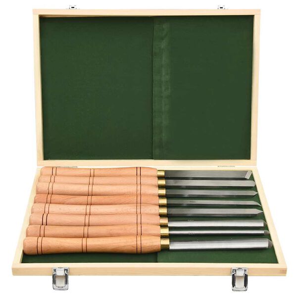 vidaXL 8 pcs conjunto de ferramentas de torneamento HSS