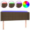 vidaXL Cabeceira de cama c/ luzes LED tecido 147x16x78/88 cm castanho