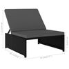vidaXL Cadeiras jardim reclin&aacute;veis 2 pcs com mesa vime PE preto