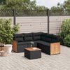 vidaXL 6 pcs conjunto sof&aacute;s de jardim c/ almofad&otilde;es vime PE preto