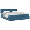 vidaXL Estrutura de cama otomana com colch&atilde;o 180x200 cm azul escuro