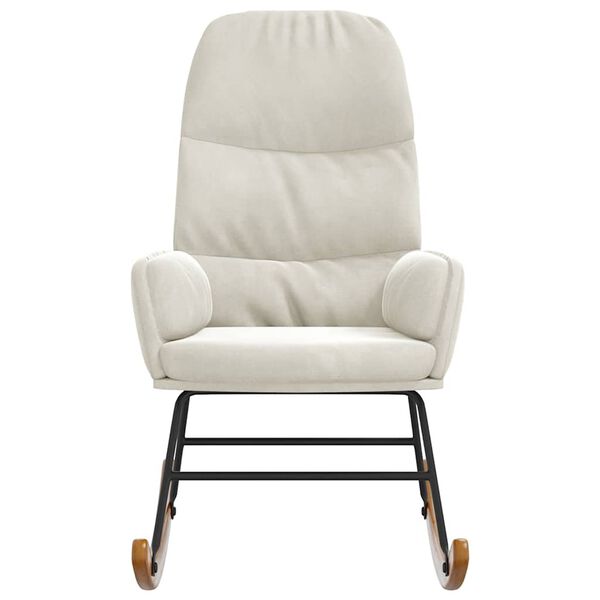 vidaXL Cadeira de baloi&ccedil;o veludo branco nata