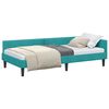 vidaXL Estrutura de Cama de Canto Turquesa 90 cm x 200 cm Veludo