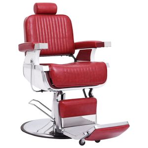 vidaXL Cadeira de barbeiro 68x69x116 cm couro artificial vermelho