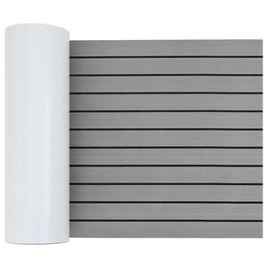 vidaXL Tapete de Barco Riscas Cinza Claro e Preto 240 x 60 cm EVA