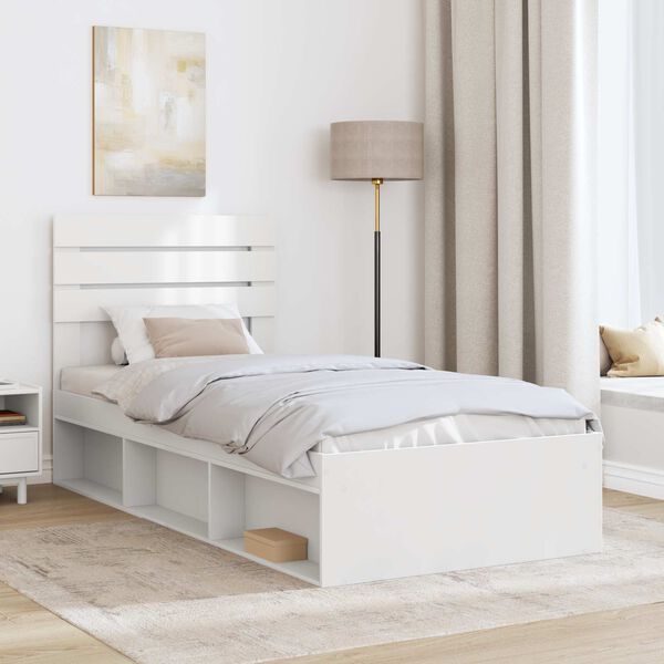 vidaXL Estrutura da Cama Branco 90 x 190 cm Madeira de Pinheiro S&oacute;lida