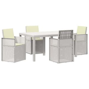 vidaXL Conjunto de Jantar para Jardim 5 unid. Branco e Creme PP