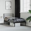 vidaXL Estrutura de cama com cabeceira 90x200 cm metal preto