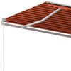 vidaXL Toldo retr&aacute;til autom&aacute;tico com postes 4x3 m laranja e castanho