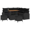 vidaXL Conjunto de Sof&aacute; de Jardim 8 pcs Preto Rattan Sint&eacute;tico