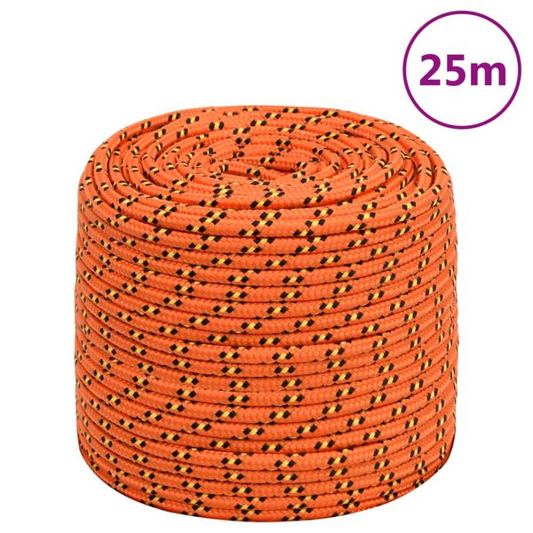 vidaXL Corda de barco 8 mm 25 m polipropileno laranja