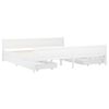 vidaXL Estrutura de cama com 4 gavetas 200x200 cm pinho maci&ccedil;o branco