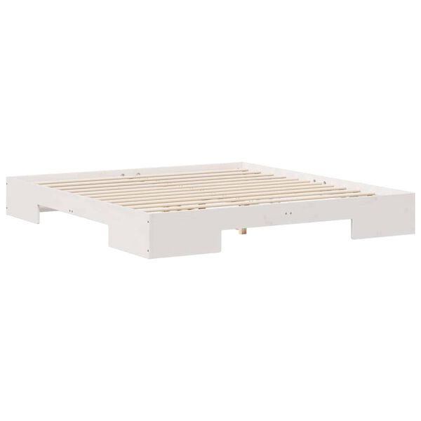 vidaXL Estrutura de cama de chão com armazenamento Branco 200 x 200 cm