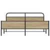 vidaXL Estrutura de cama sem colch&atilde;o 193x203cm metal carvalho fumado