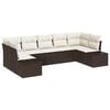 vidaXL Conjunto de Sof&aacute; de Jardim 7 pcs Marrom e Creme