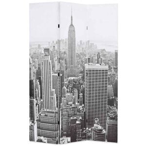 vidaXL Biombo dobr&aacute;vel Nova Iorque de dia 120x170 cm preto e branco
