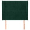 vidaXL Cabeceira de cama c/ abas veludo 83x23x118/128 cm verde-escuro
