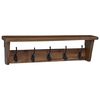 vidaXL Cabide Castanho 50 x 10 x 14 cm Madeira de Mogno S&oacute;lida