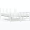 vidaXL Estrutura de cama com cabeceira e p&eacute;s 120x190 cm metal branco