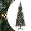 vidaXL &Aacute;rvore de Natal Artificial Verde 210 cm PVC, Pl&aacute;stico e A&ccedil;o
