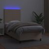 vidaXL Cama box spring c/colch&atilde;o/LED 100x200cm couro artif. cappuccino