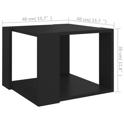 vidaXL Mesa de centro 40x40x30 cm madeira processada preto