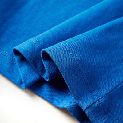 T-shirt de manga comprida para criança azul-cobalto 92