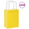vidaXL Sacos de papel 250 unid com al&ccedil;as amarelo 15x8x21 cm