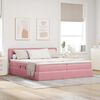 vidaXL Cama com Armazenamento com colch&atilde;o Rosa 100 x 200 cm