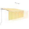 vidaXL Toldo autom. c/ estore/LED/sensor vento 3x2,5m amarelo/branco