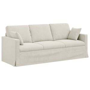 vidaXL Sof&aacute; Creme 198 x 78 x 80 cm Veludo