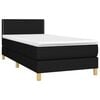 vidaXL Cama box spring c/ colch&atilde;o e LED 90x200 cm tecido preto