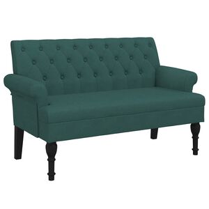 vidaXL Banco com encosto 120x62x75,5 cm tecido verde-escuro