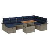 vidaXL Conjunto de Sof&aacute; de Jardim 9 unid. Cinzeto vime PE
