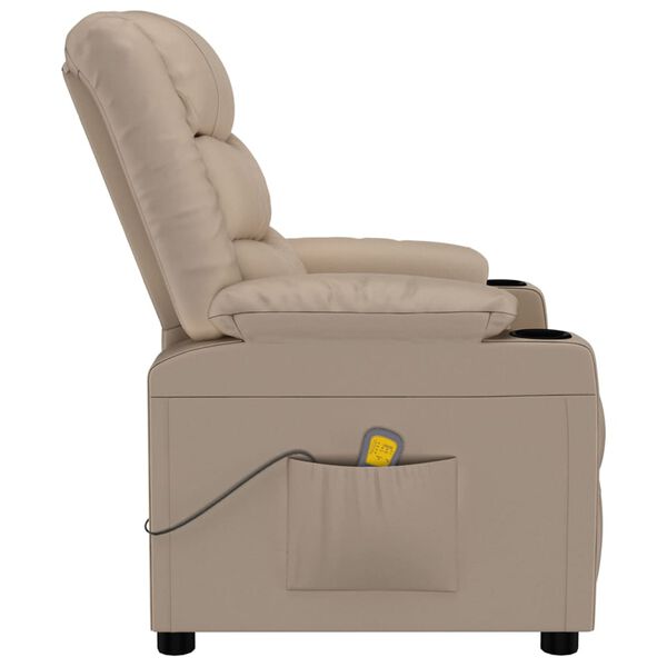 vidaXL Cadeira de massagens couro artificial cappuccino