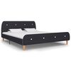 vidaXL Estrutura de cama sem colch&atilde;o de tecido cinza escuro 150x200 cm