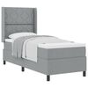 vidaXL Cama Box com colch&atilde;o Cinzento-claro 90 x 190 cm tecido