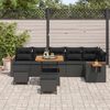 vidaXL Conjunto de Sof&aacute; de Jardim com almofada 9 pcs Preto